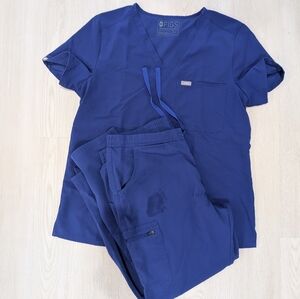 Figs Catarina And Yola Deep Royal Blue Scrub Set - Large